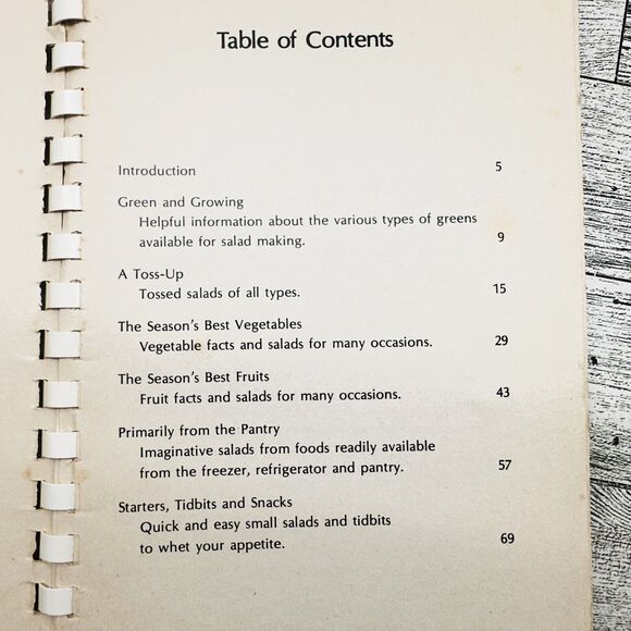 Salads From Beginning to Endive Vtg 1980 by Kraft Kitchens Comb Spiral Cookbook - Picture 9 of 14